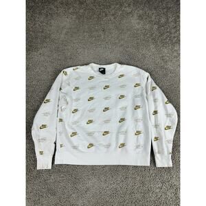 Nike Sportswear Womens Crewneck Medium All Over Swoosh Print White Ladies